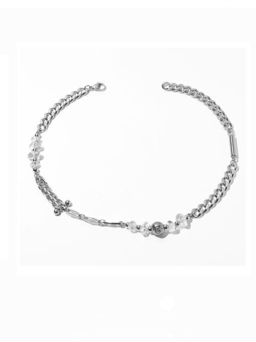 Titanium steel necklace Brass Geometric Vintage Hollow Chain Necklace