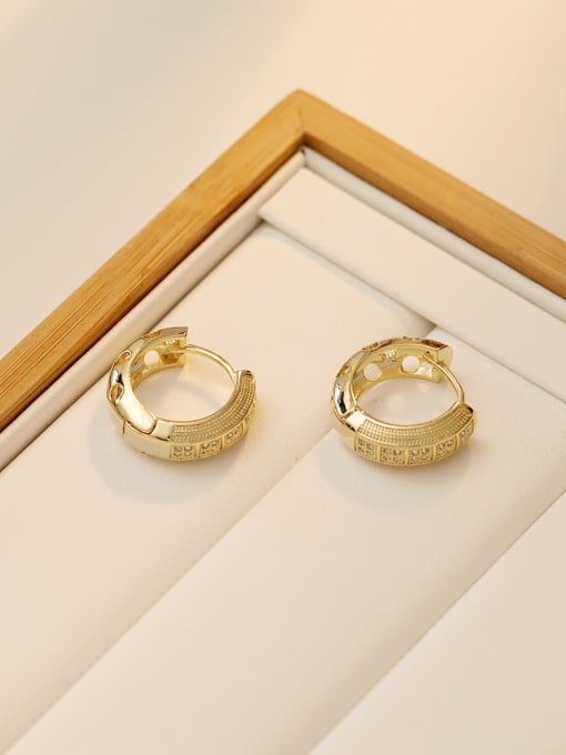 14K gold Copper Cubic Zirconia Round Dainty Huggie Trend Korean Fashion Earring