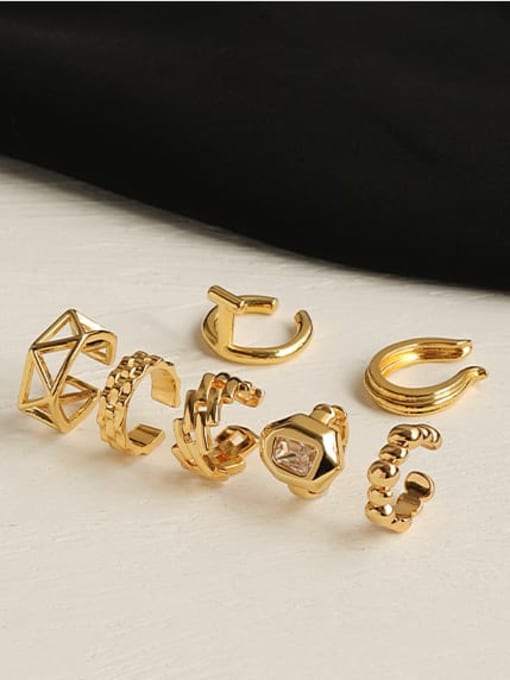 ACCA Brass Cubic Zirconia Geometric Hip Hop Earring (Single  Only one ) 4
