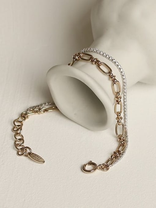 ACCA Brass Geometric Vintage  Multilayer chain Strand Bracelet 3