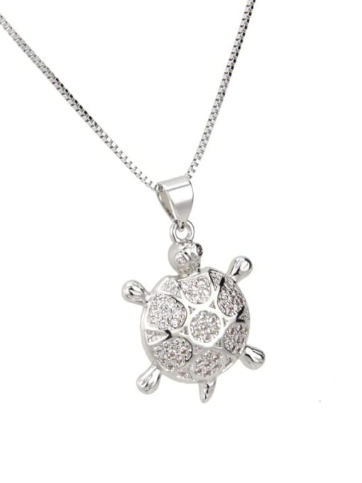 renchi Brass Turtle Cubic Zirconia Earring and Necklace Set 3