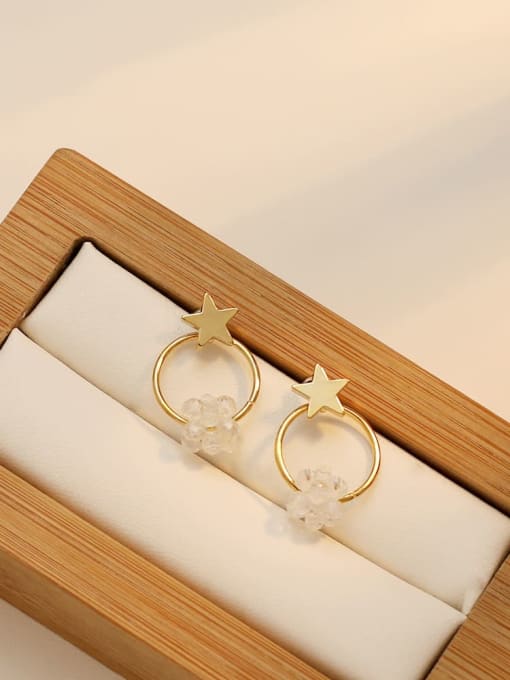 HYACINTH Copper Imitation Pearl Simple  Heart Stud Trend Korean Fashion Earring 1
