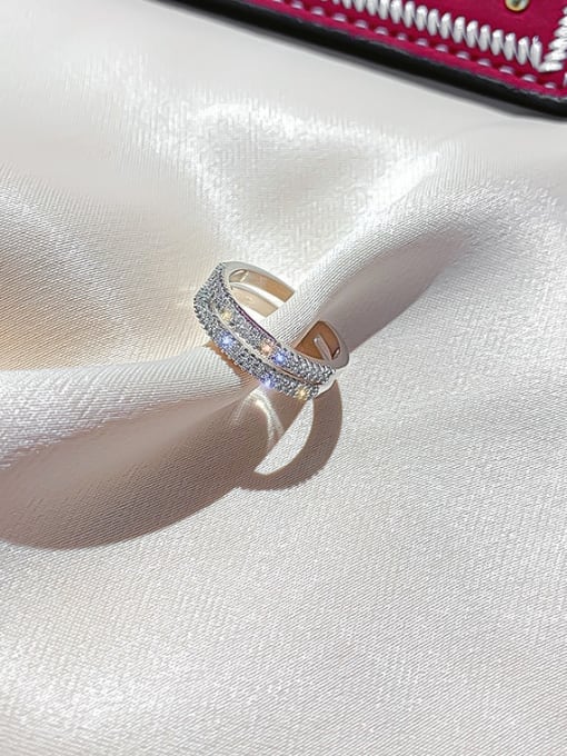 2 # Alloy Cubic Zirconia White Star Dainty Cocktail Ring