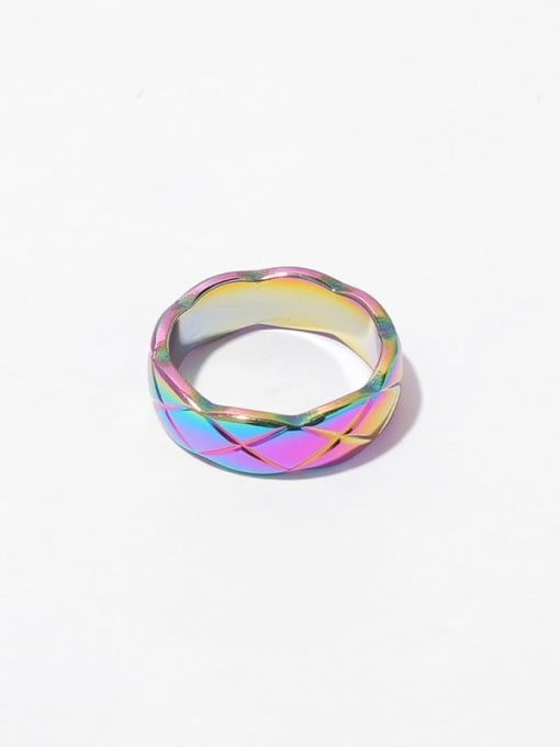 (narrow version) colorful Titanium Steel Geometric Minimalist Band Ring