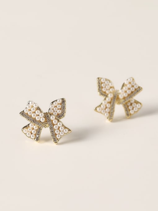 HYACINTH Brass Cubic Zirconia Butterfly Minimalist Stud Trend Korean Fashion Earring