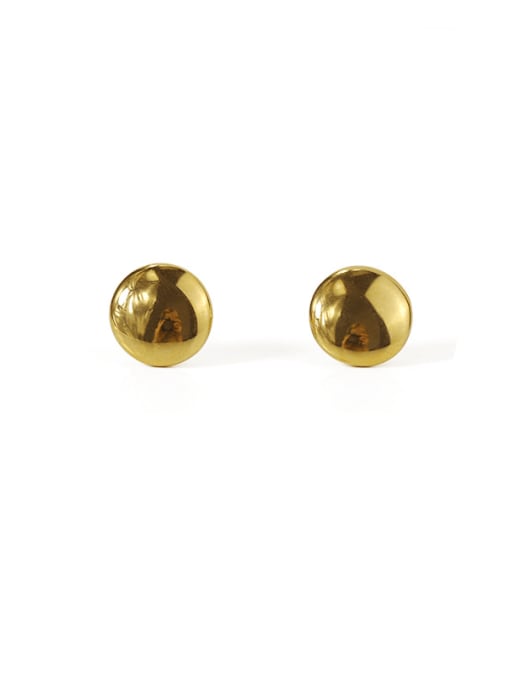 ACCA Brass Smooth Round Minimalist Stud Earring 0