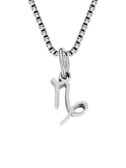 Capricorn Steel Stainless steel Constellation Minimalist Necklace