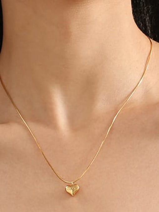 Five Color Brass Heart Minimalist Necklace 1