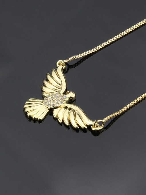 renchi Brass Cubic Zirconia  Bird Dainty Necklace 2