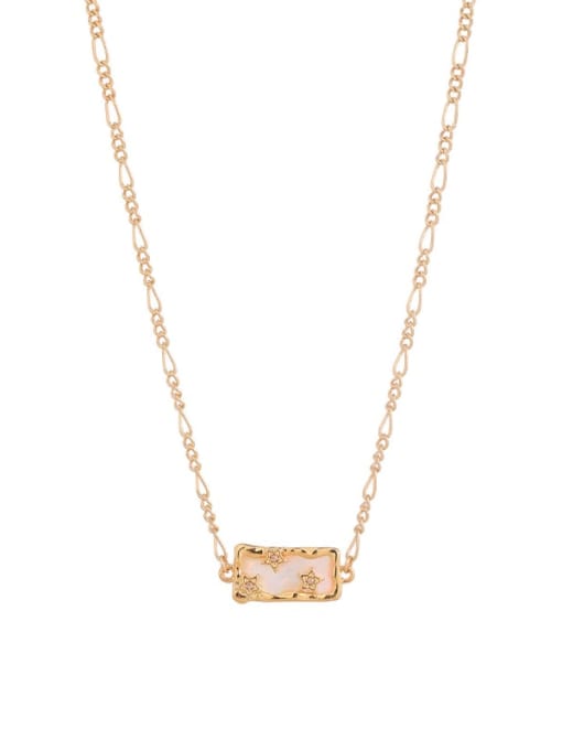 Golden necklace Brass Cubic Zirconia Minimalist Rectangle Bracelet and Necklace Set