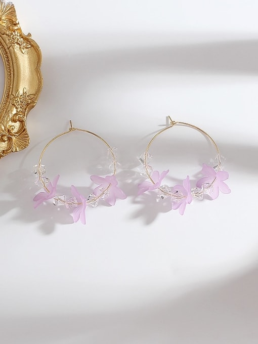 HYACINTH Copper Minimalist  Acrylic Flowers Stud Trend Korean Fashion Earring 3