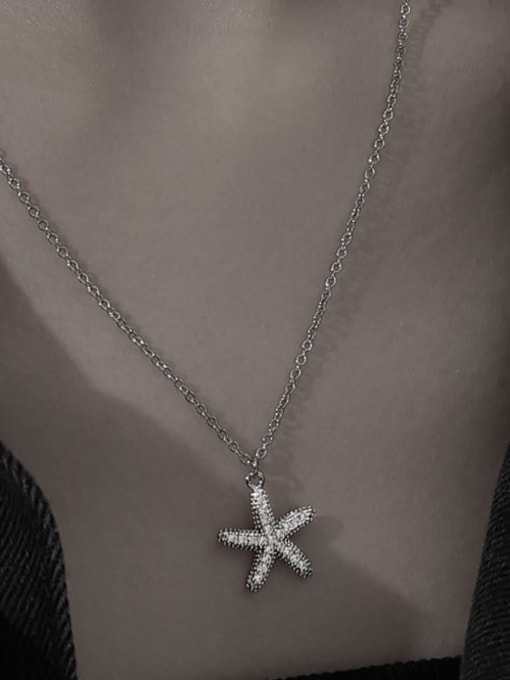 TINGS Brass Cubic Zirconia Star Hip Hop Necklace 1