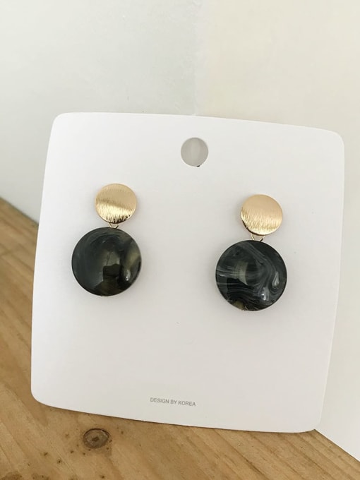 Black resin Resin Geometric Vintage Stud Earring/Multi-color optional