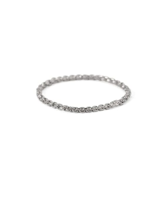 Silver chain thick Brass Bead Geometric Minimalist Midi Ring