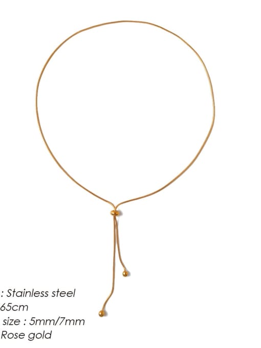Rose gold Stainless steel Tassel Minimalist Tassel Necklace