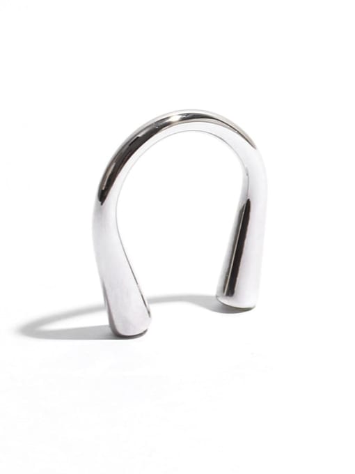 TINGS Brass Minimalist U-shaped smooth geometry Midi Ring 3