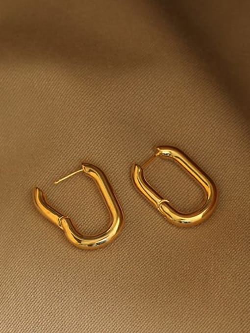 ACCA Brass Hollow Geometric Minimalist Huggie Earring 1