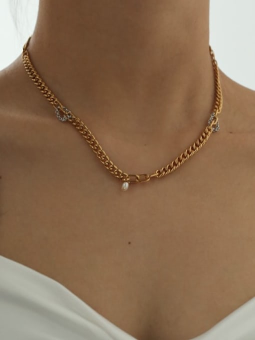 Five Color Brass Geometric Minimalist Necklace 3