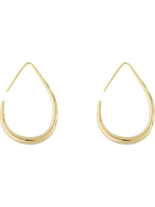 HYACINTH Copper smooth Geometric Minimalist Hook Trend Korean Fashion Earring 3