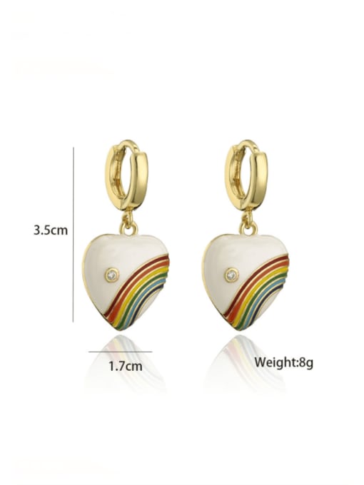 AOG Brass Enamel Heart Cute Huggie Earring 4