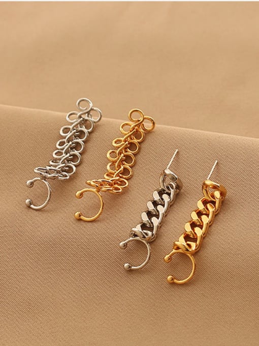 ACCA Brass Irregular Vintage Hollow Chain  Single Earring (only one) 0
