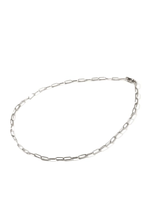 Steel Necklace (45.5cm) Titanium Steel Hollow Geometric Minimalist Cable Chain
