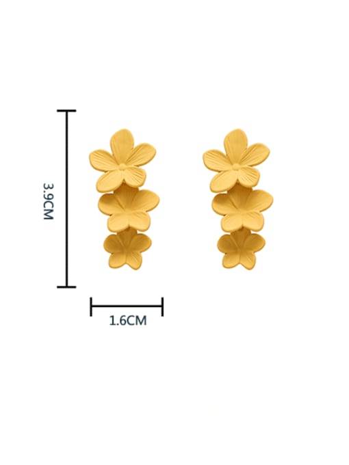 HYACINTH Brass Enamel Flower Minimalist Drop Earring 2