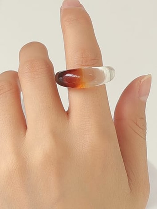 Five Color Hand Glass Multi Color Geometric Minimalist Band Ring 2