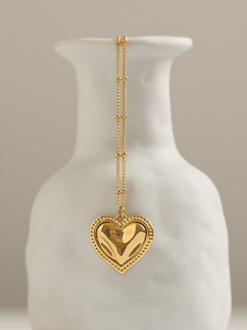 ACCA Brass Heart Vintage Pendant Necklace 2