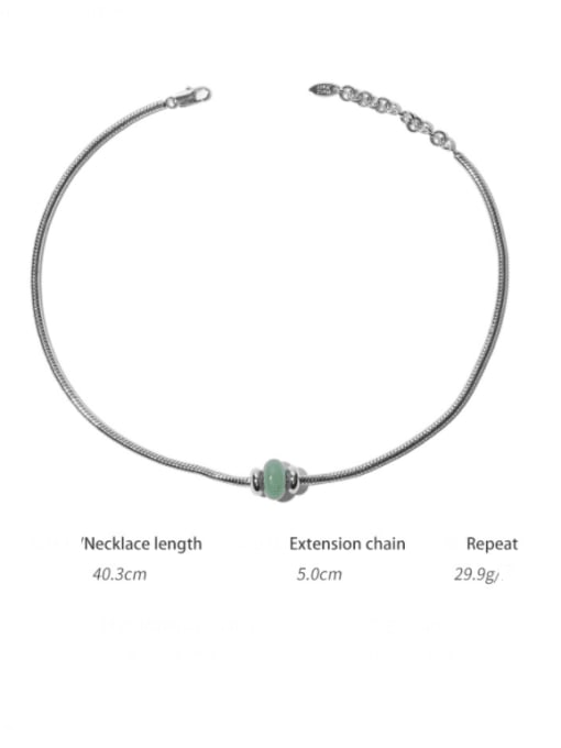 Natural jade necklace Brass Jade Geometric Vintage Necklace