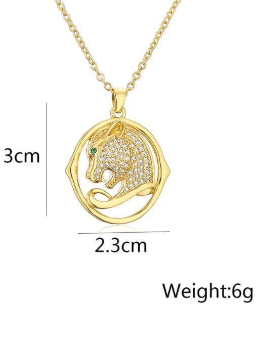 AOG Brass Cubic Zirconia Leopard Minimalist Necklace 1