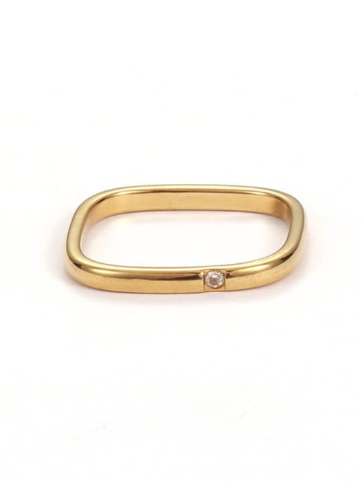 Five Color Brass Rhinestone Geometric Minimalist Band Ring 0