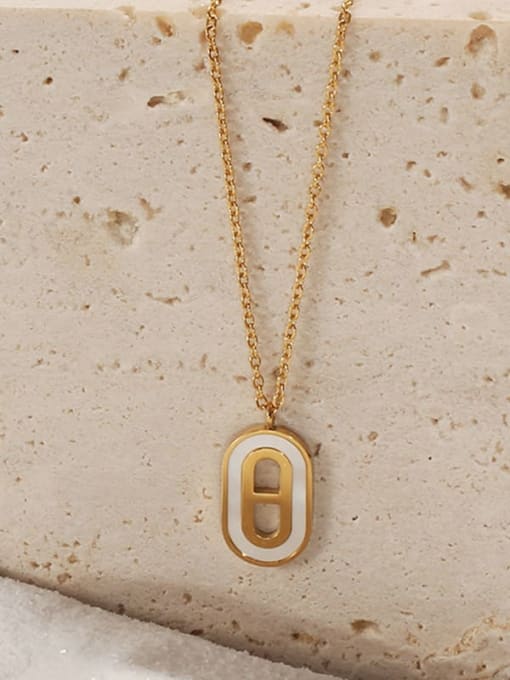 Five Color Brass Shell Geometric Minimalist Necklace 2