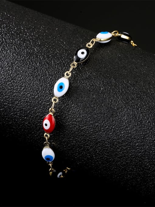 AOG Brass Cubic Zirconia Enamel Evil Eye Vintage Necklace 1