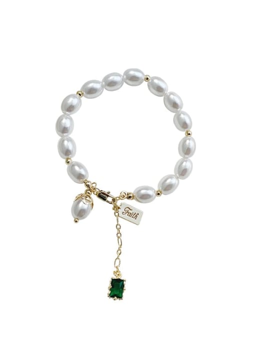 Papara Alloy Imitation Pearl Geometric Trend Adjustable Bracelet