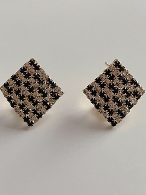 M139 micro set zircon geometric earrings Brass Cubic Zirconia Geometric Trend Stud Earring