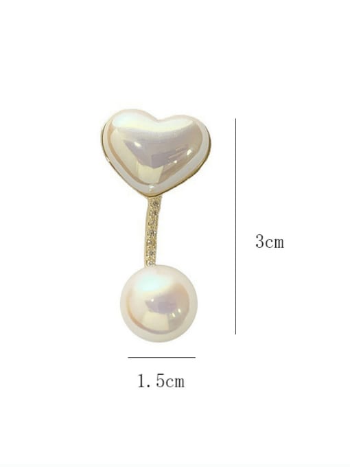 SUUTO Zinc Alloy Imitation Pearl Heart Minimalist Drop Earring 2
