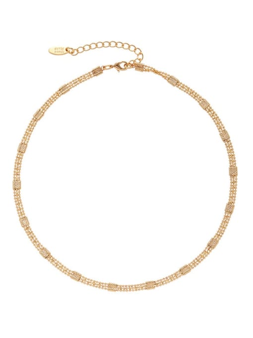 Three layer chain necklace Brass Geometric Hip Hop Necklace