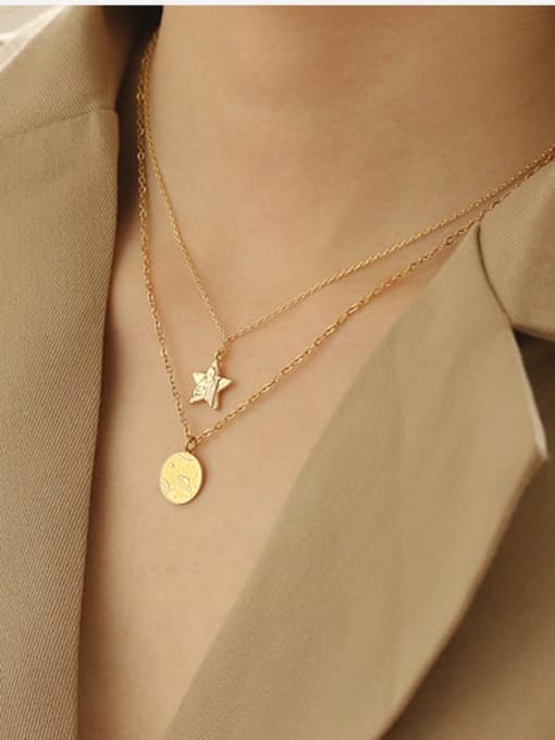 ACCA Brass Double sided Star Minimalist pendant Necklace 2