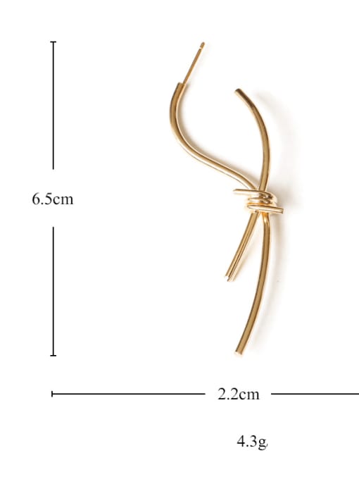 ACCA Brass Line Bowknot Minimalist  Drop Earring 3
