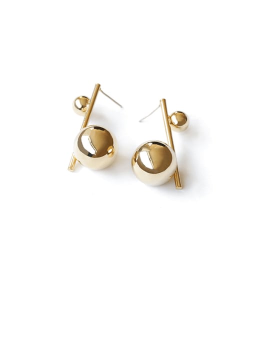 TINGS Brass Bead Ball Vintage Stud Earring 1