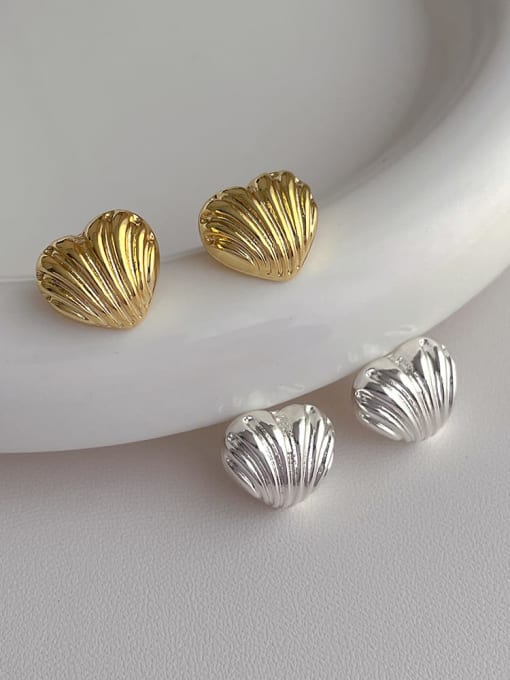 YOUH Brass Heart Minimalist Stud Earring 0
