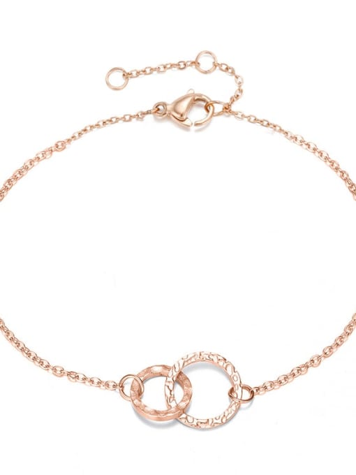rose gold Stainless steel Round Minimalist Chain