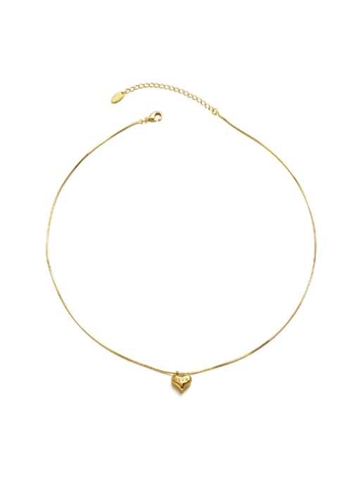 ACCA Titanium Steel Chain Brass  Heart Pendant Minimalist Necklace 2