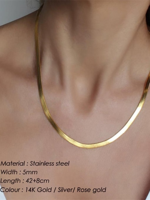 Desoto Stainless steel Snake Minimalist Multi Strand Necklace 2