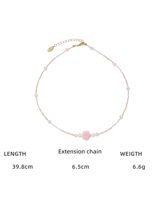 TINGS Brass Imitation Pearl Flower Trend Necklace 2
