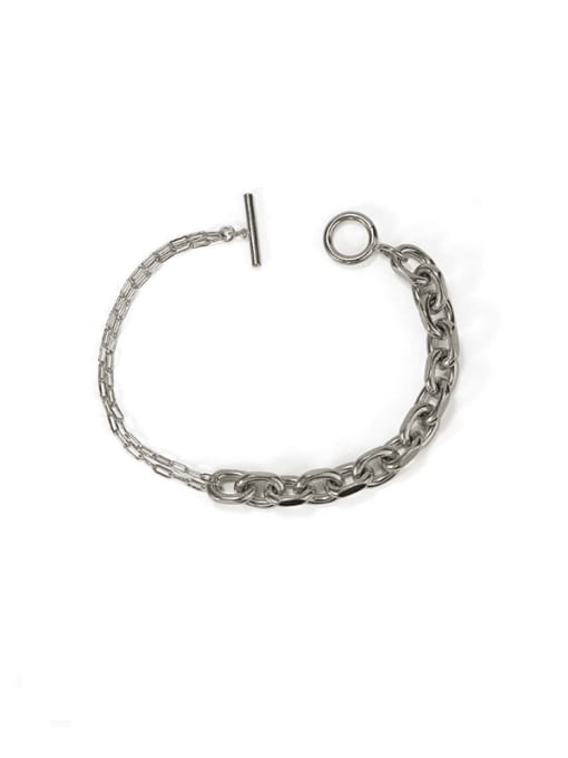Platinum Brass Hollow Geometric Chain Vintage Link Bracelet