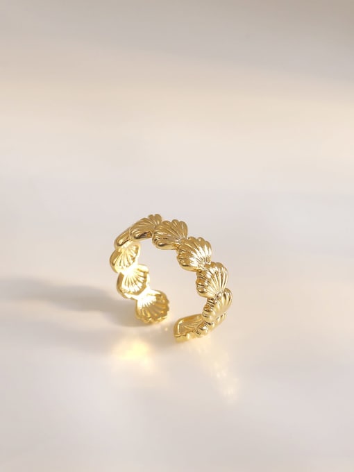 HYACINTH Brass Geometric Hip Hop Band Ring 1