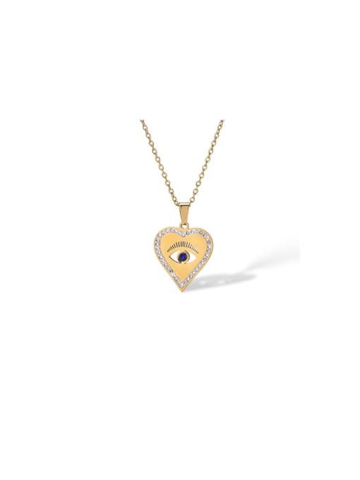 AOG Titanium Steel Cubic Zirconia Heart Dainty Necklace 0