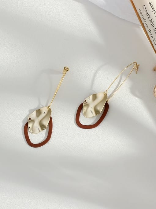 HYACINTH Copper Enamel  Minimalist  long geometric  Drop Trend Korean Fashion Earring 2